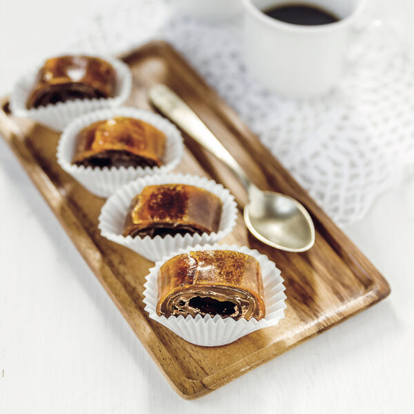 Girelle di cachi essiccati e cioccolato fondente